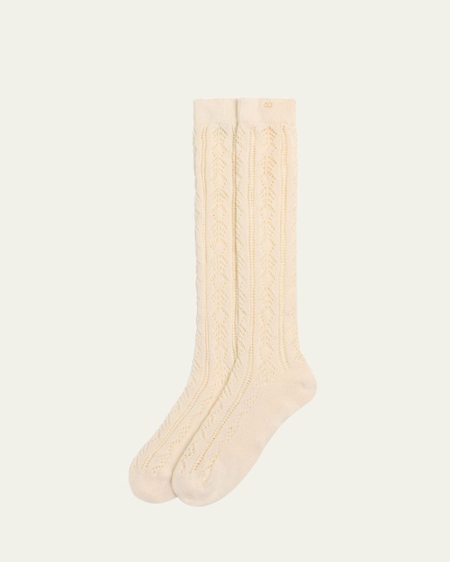 VLogo Cotton Knit Over-Calf Socks